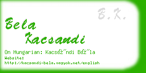 bela kacsandi business card